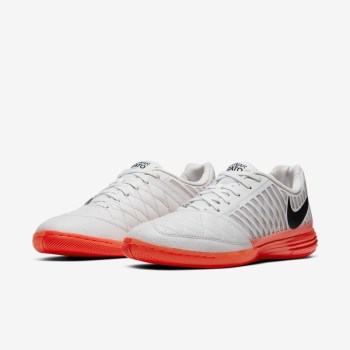 Nike Lunar Gato II IC - Férfi Focicipő - Platina/Világos Piros/Szürke/Fekete